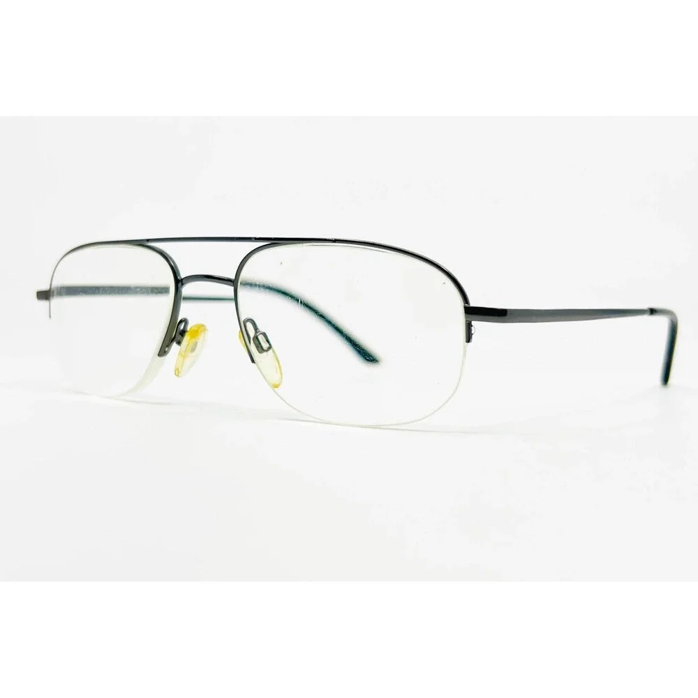 Caravaggio Eyeglasses Mens Gunmetal Semi Rimless Aviator Arton GUN 145 54-18-145